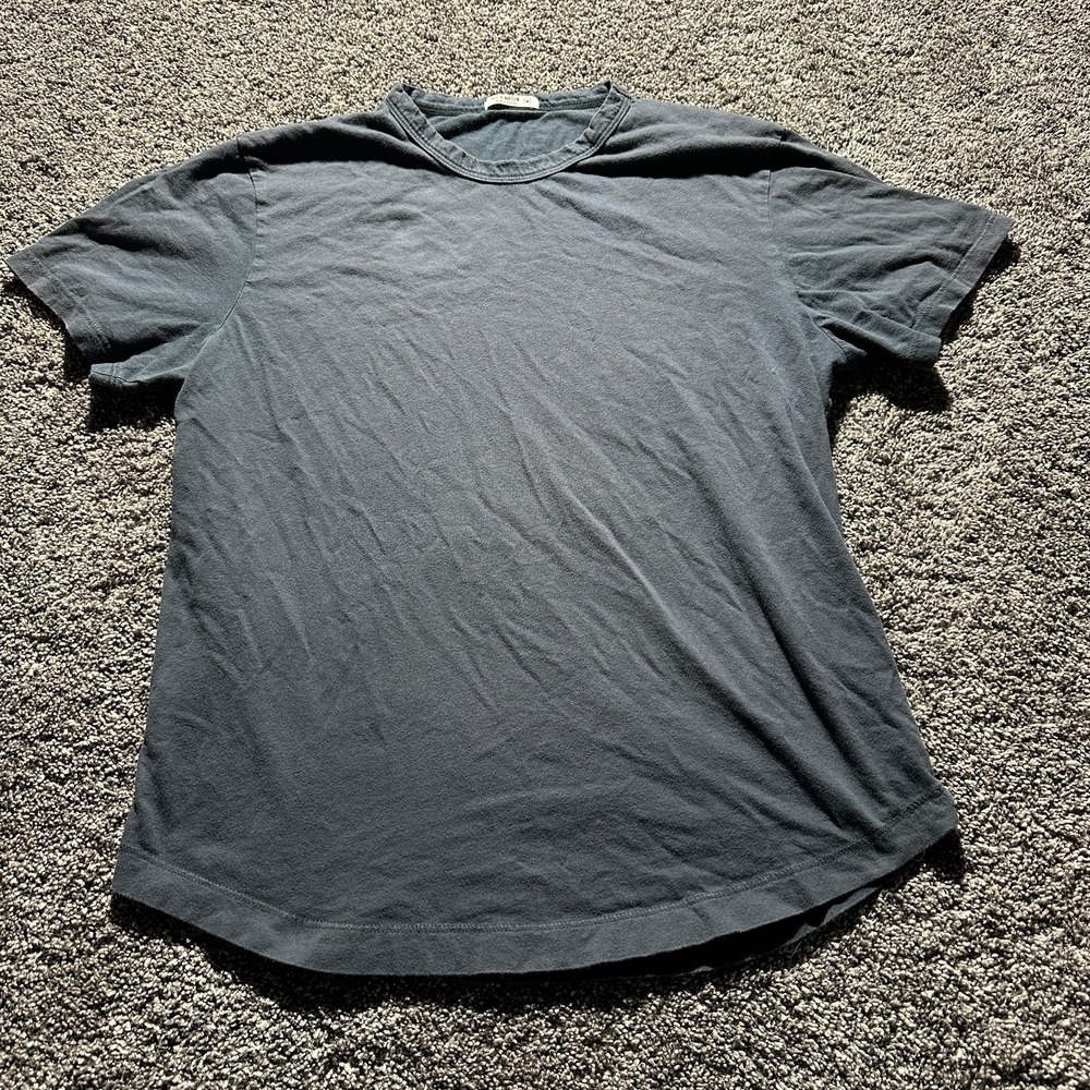 Buck Mason Shirt Mens Medium Grey Curved Hem Crew Neck Cotton‎ Made in USA